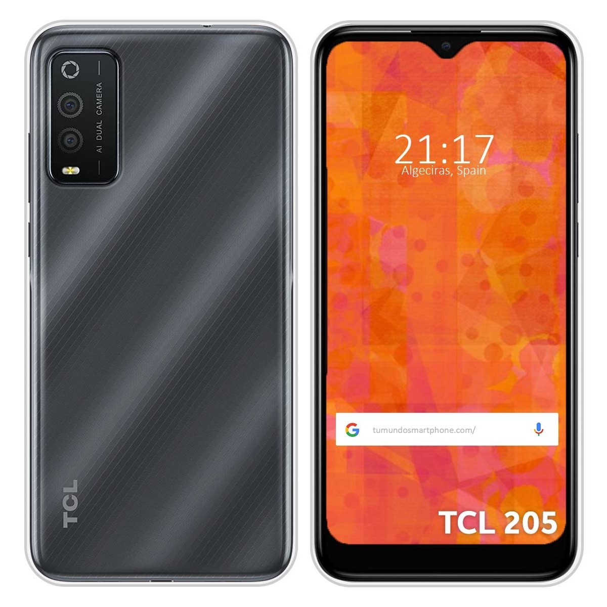 Funda Silicona Gel TPU Transparente para TCL 205