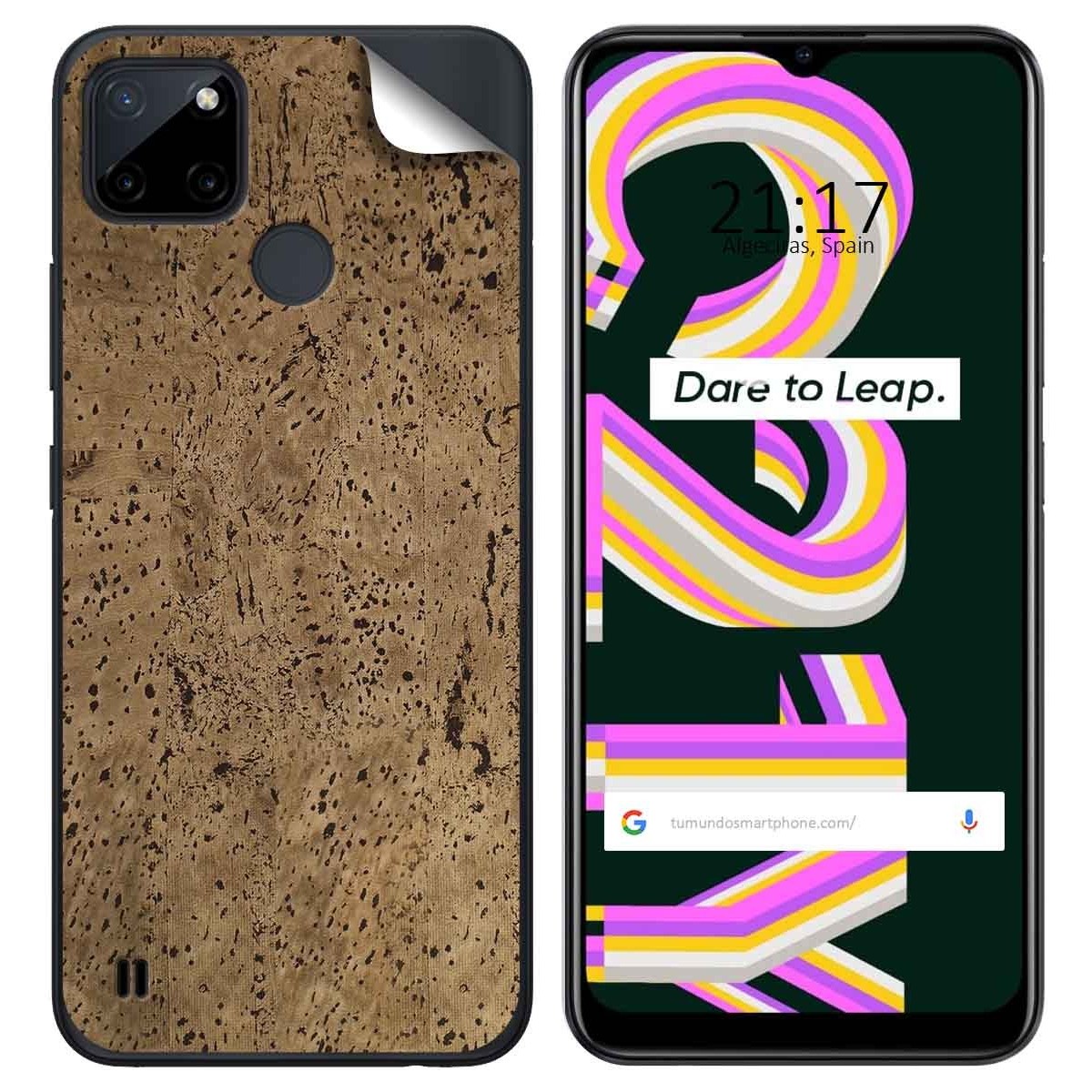 Pegatina Vinilo Autoadhesiva Textura Corcho para Realme C21Y / C25Y