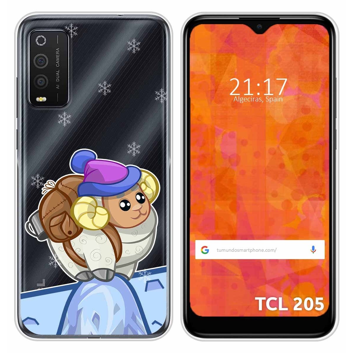 Funda Silicona Transparente para TCL 205 diseño Cabra Dibujos