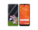 Funda Silicona Transparente para TCL 205 diseño Conejo Dibujos