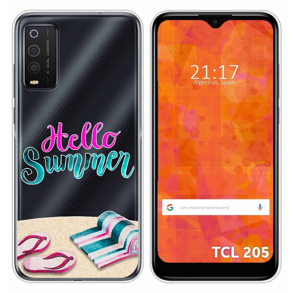 Funda Silicona Transparente para TCL 205 diseño Summer Dibujos