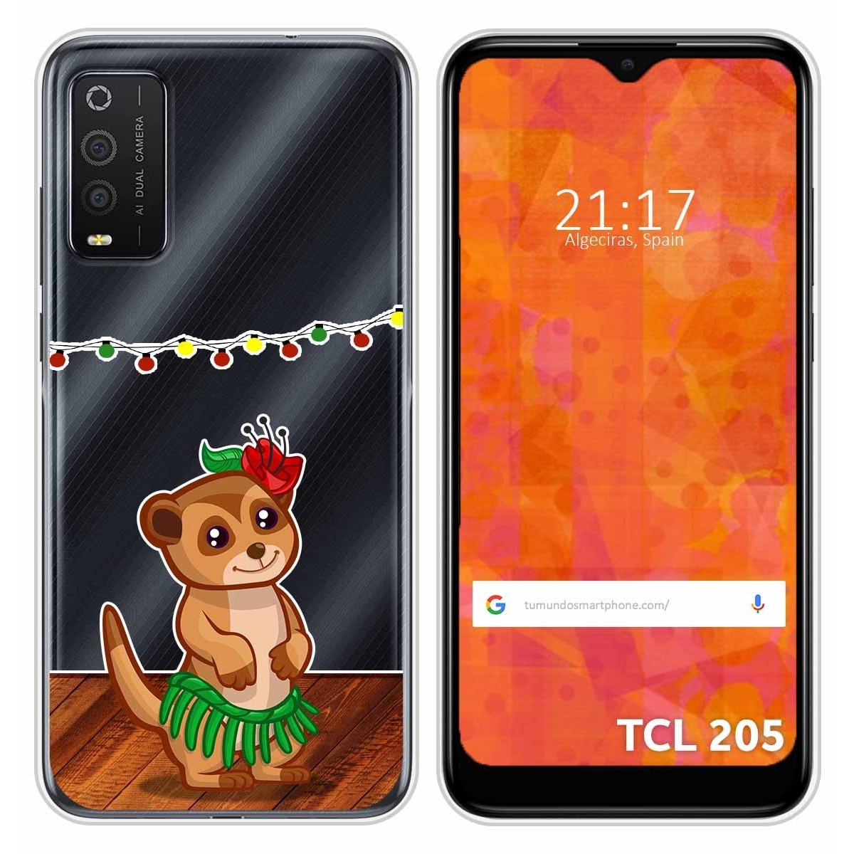 Funda Silicona Transparente para TCL 205 diseño Suricata Dibujos