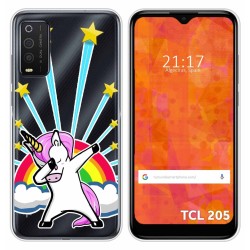 Funda Silicona Transparente para TCL 205 diseño Unicornio Dibujos