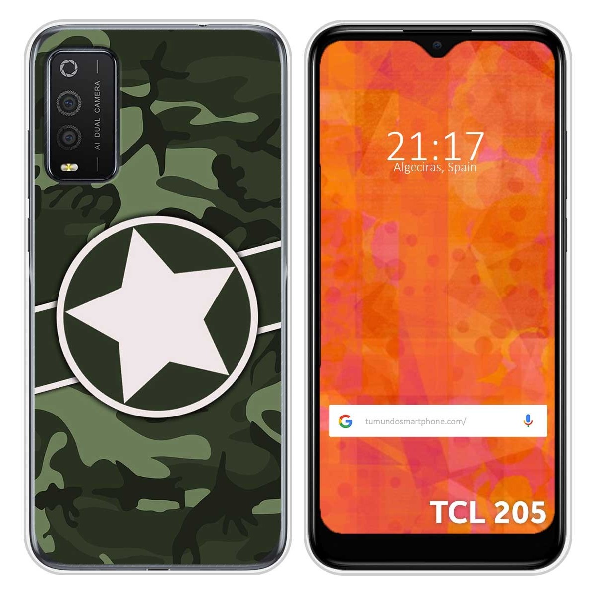 Funda Silicona para TCL 205 diseño Camuflaje 01 Dibujos