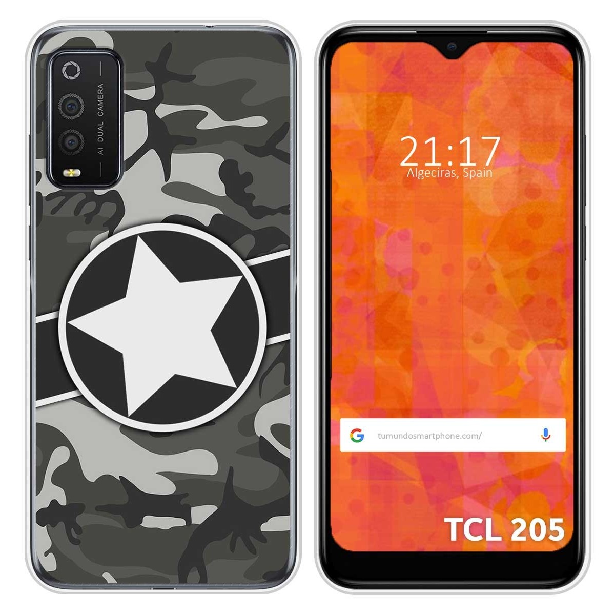 Funda Silicona para TCL 205 diseño Camuflaje 02 Dibujos