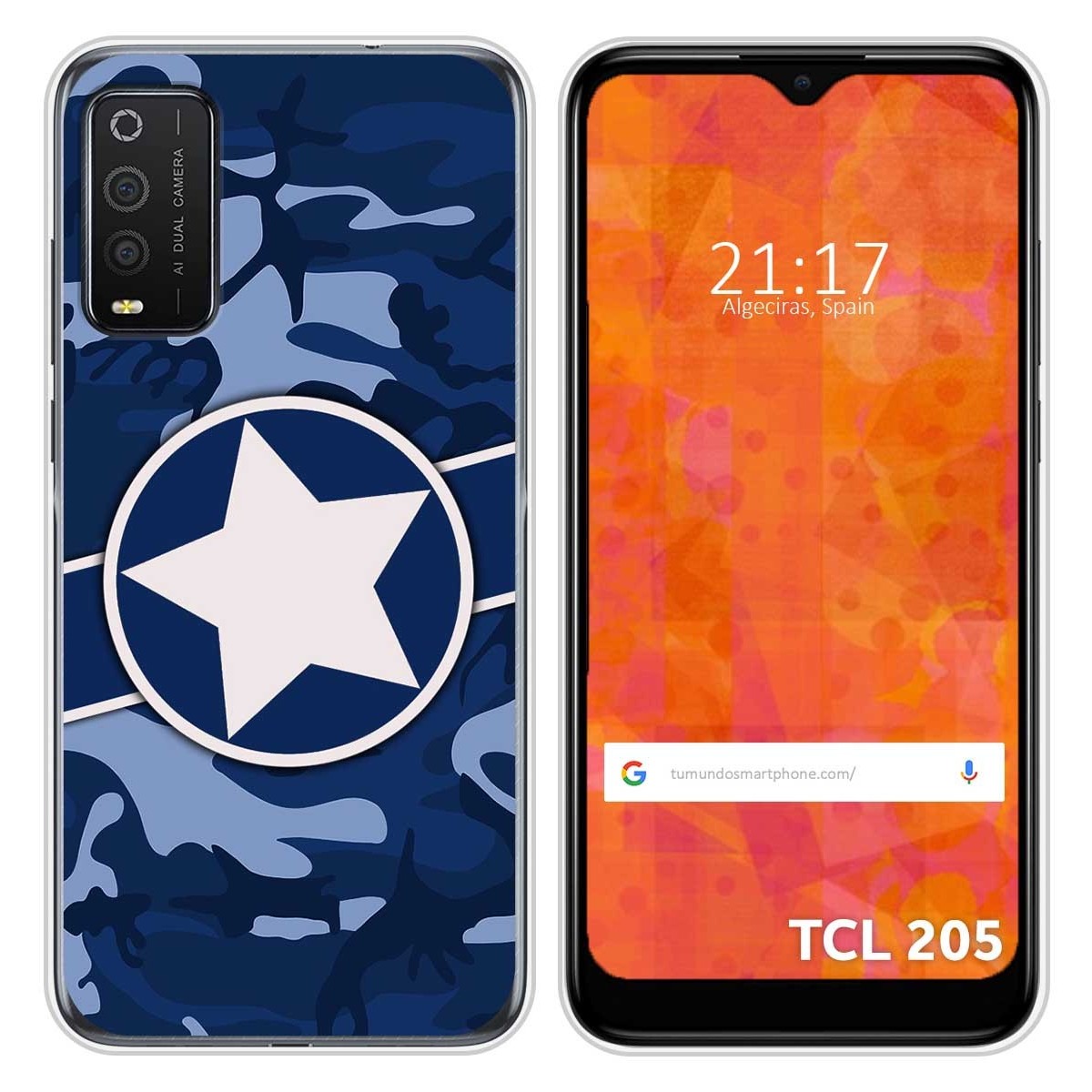 Funda Silicona para TCL 205 diseño Camuflaje 03 Dibujos