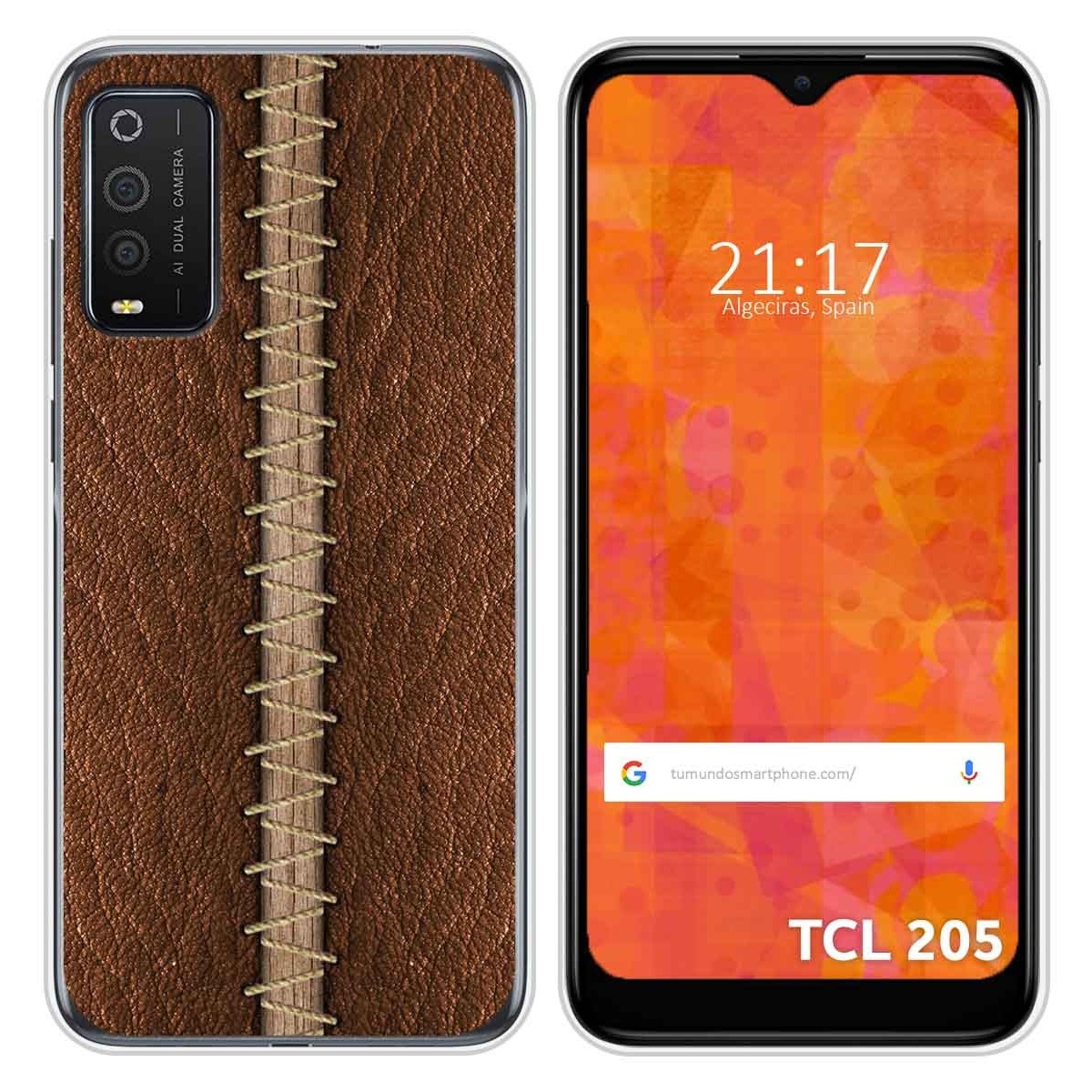 Funda Silicona para TCL 205 diseño Cuero 01 Dibujos