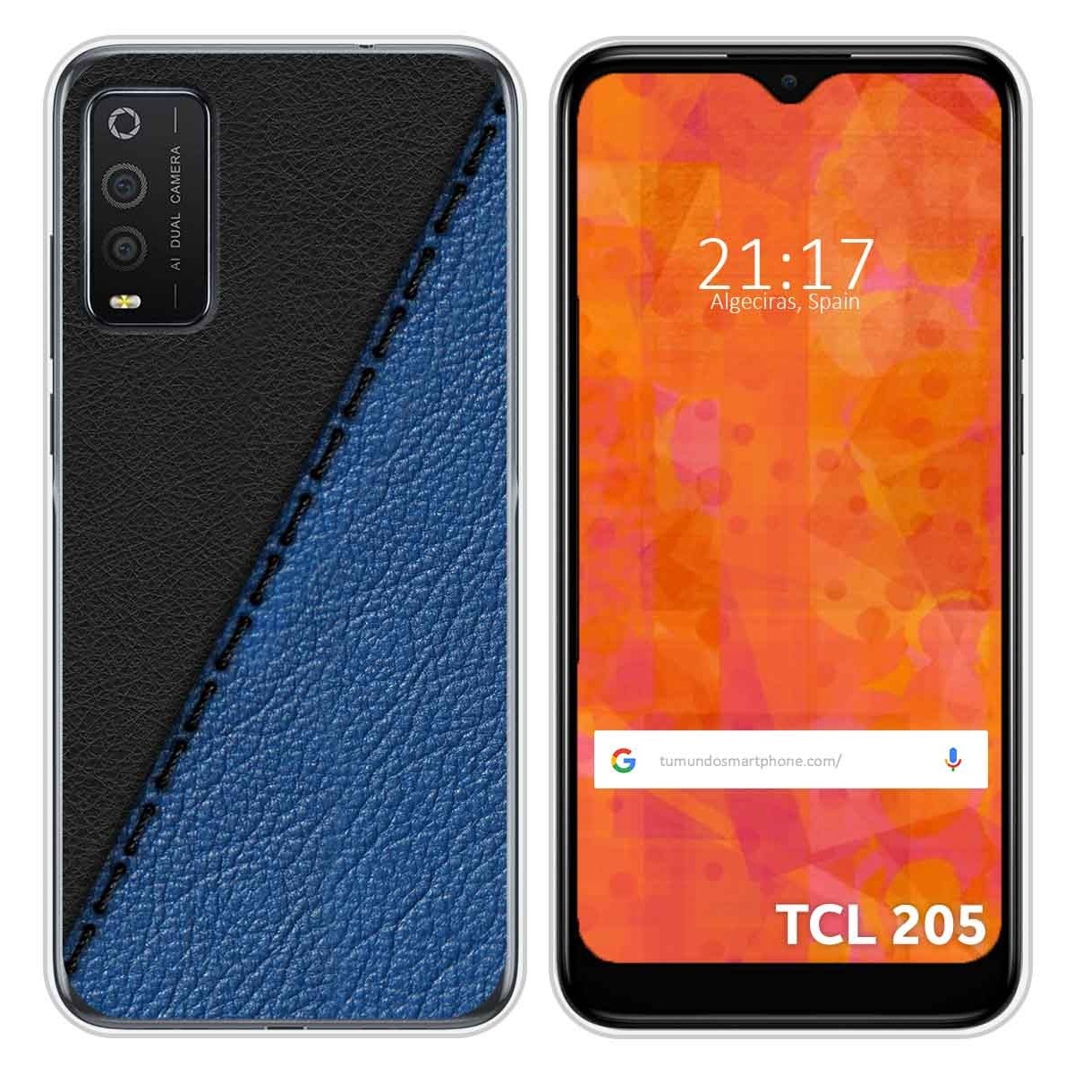 Funda Silicona para TCL 205 diseño Cuero 02 Dibujos