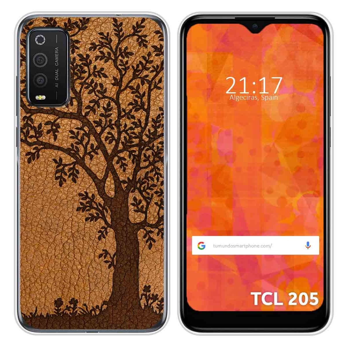Funda Silicona para TCL 205 diseño Cuero 03 Dibujos