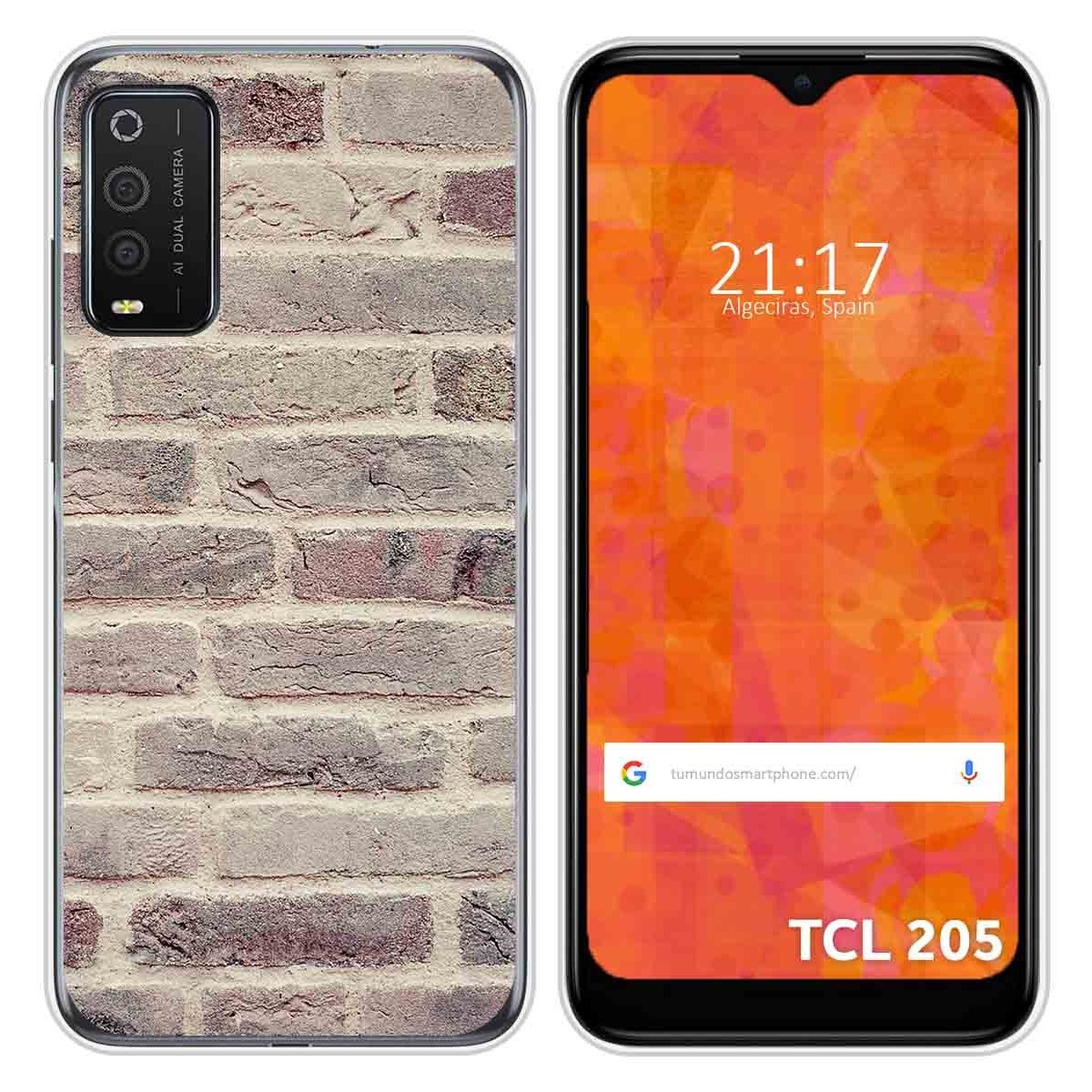 Funda Silicona para TCL 205 diseño Ladrillo 01 Dibujos
