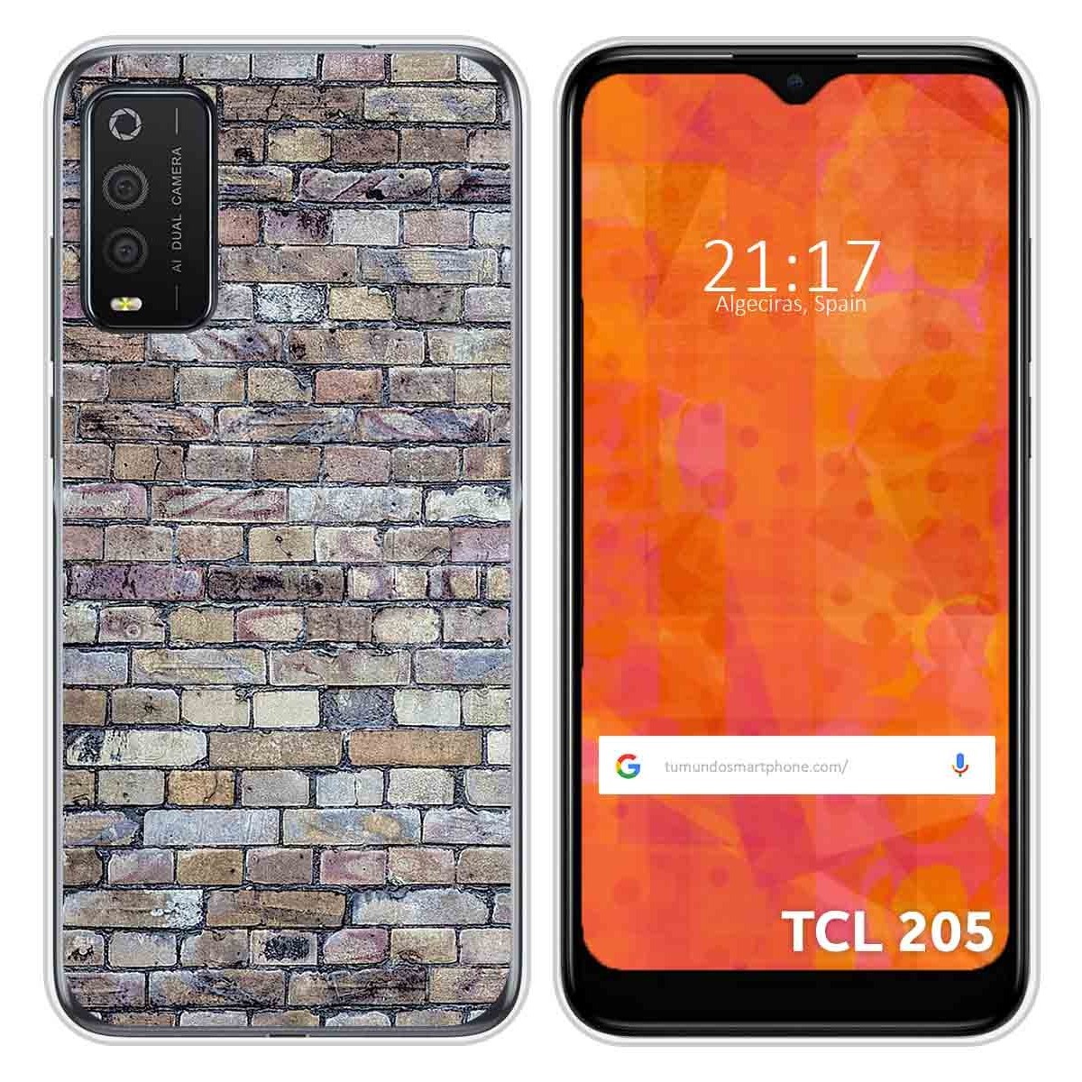 Funda Silicona para TCL 205 diseño Ladrillo 02 Dibujos