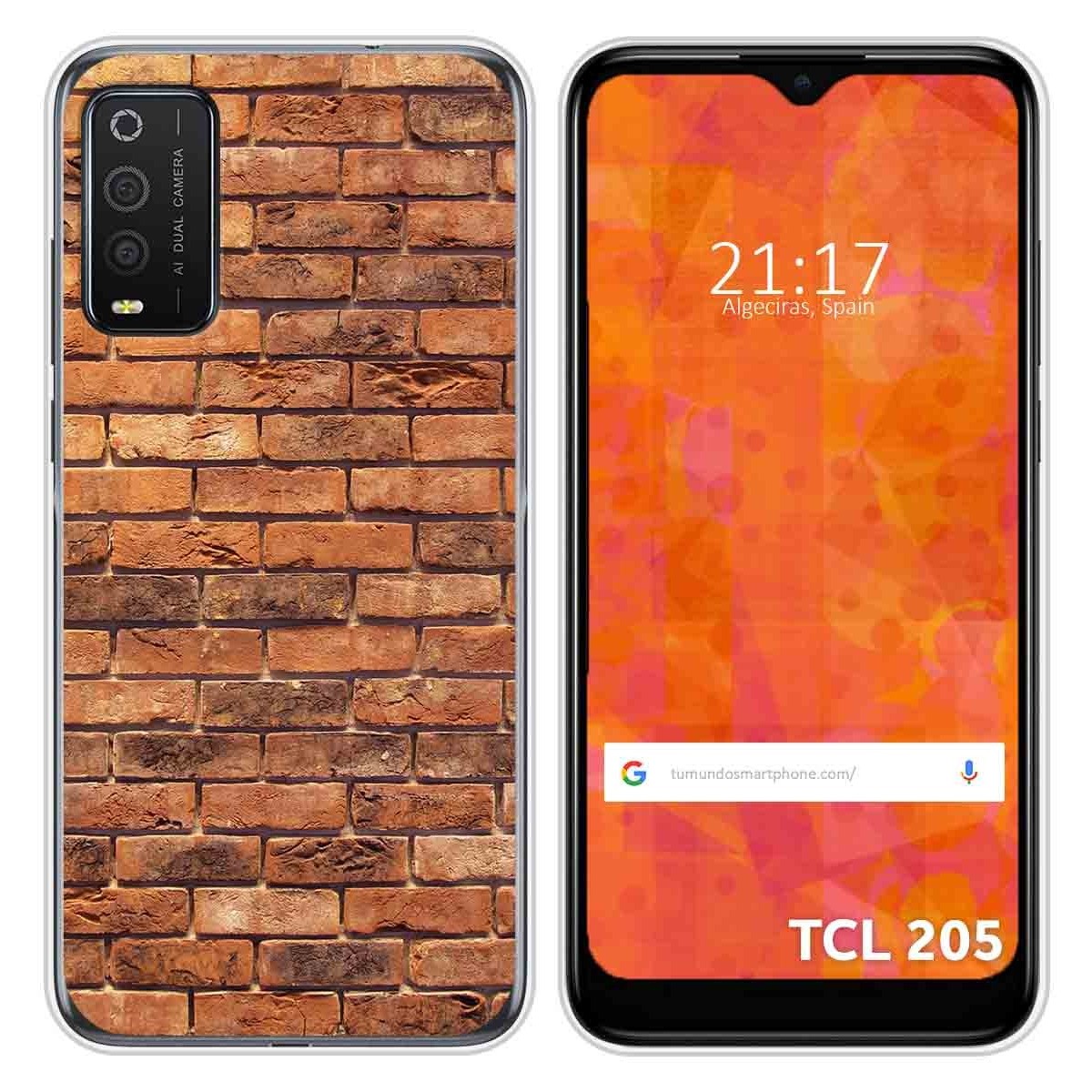 Funda Silicona para TCL 205 diseño Ladrillo 04 Dibujos