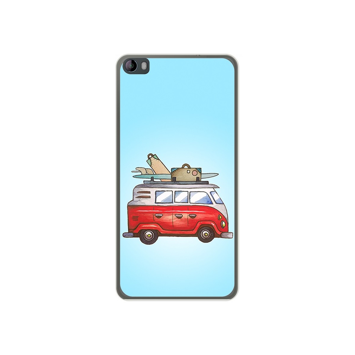 Funda Gel Tpu para Hisense L695 Diseño Furgoneta Dibujos