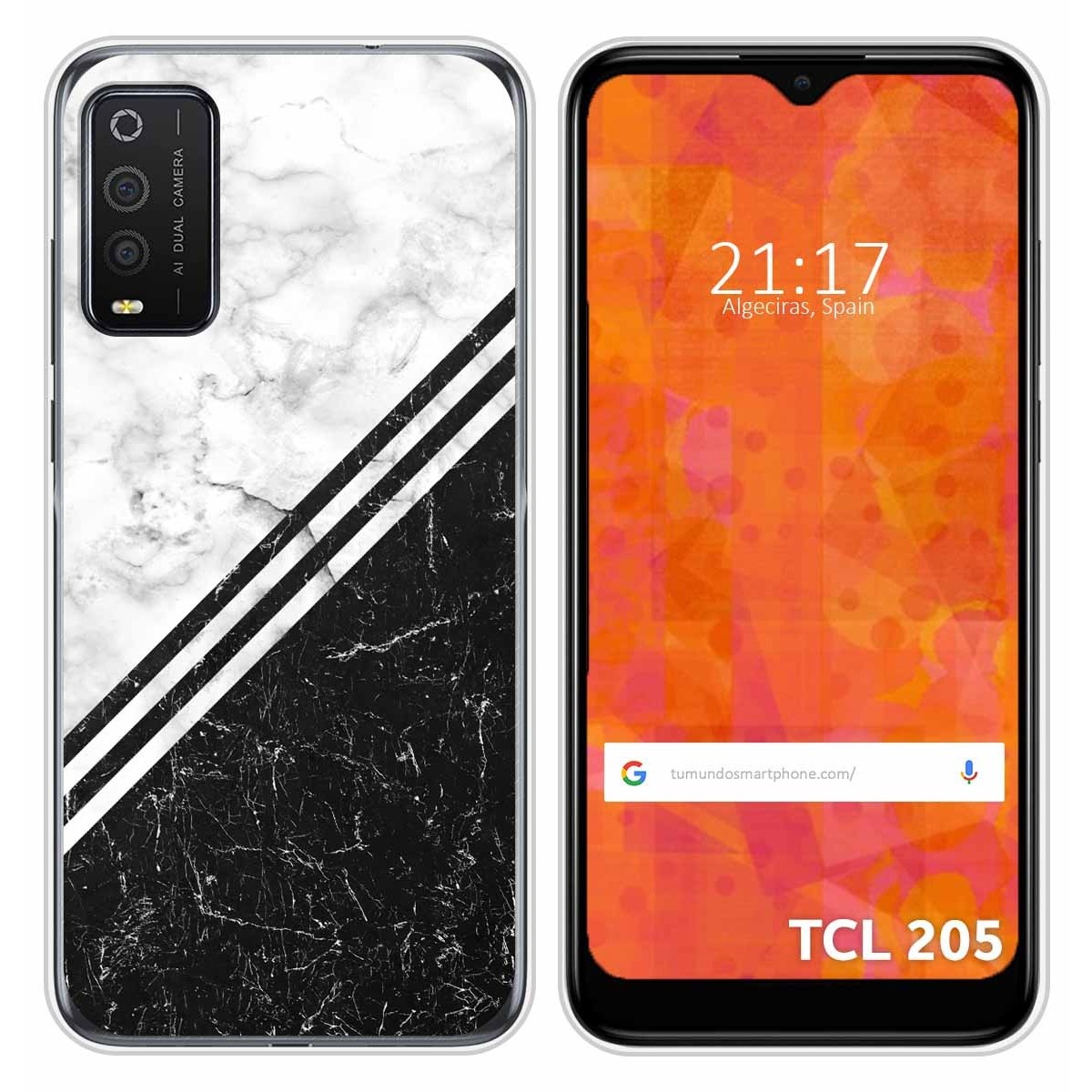 Funda Silicona para TCL 205 diseño Mármol 01 Dibujos