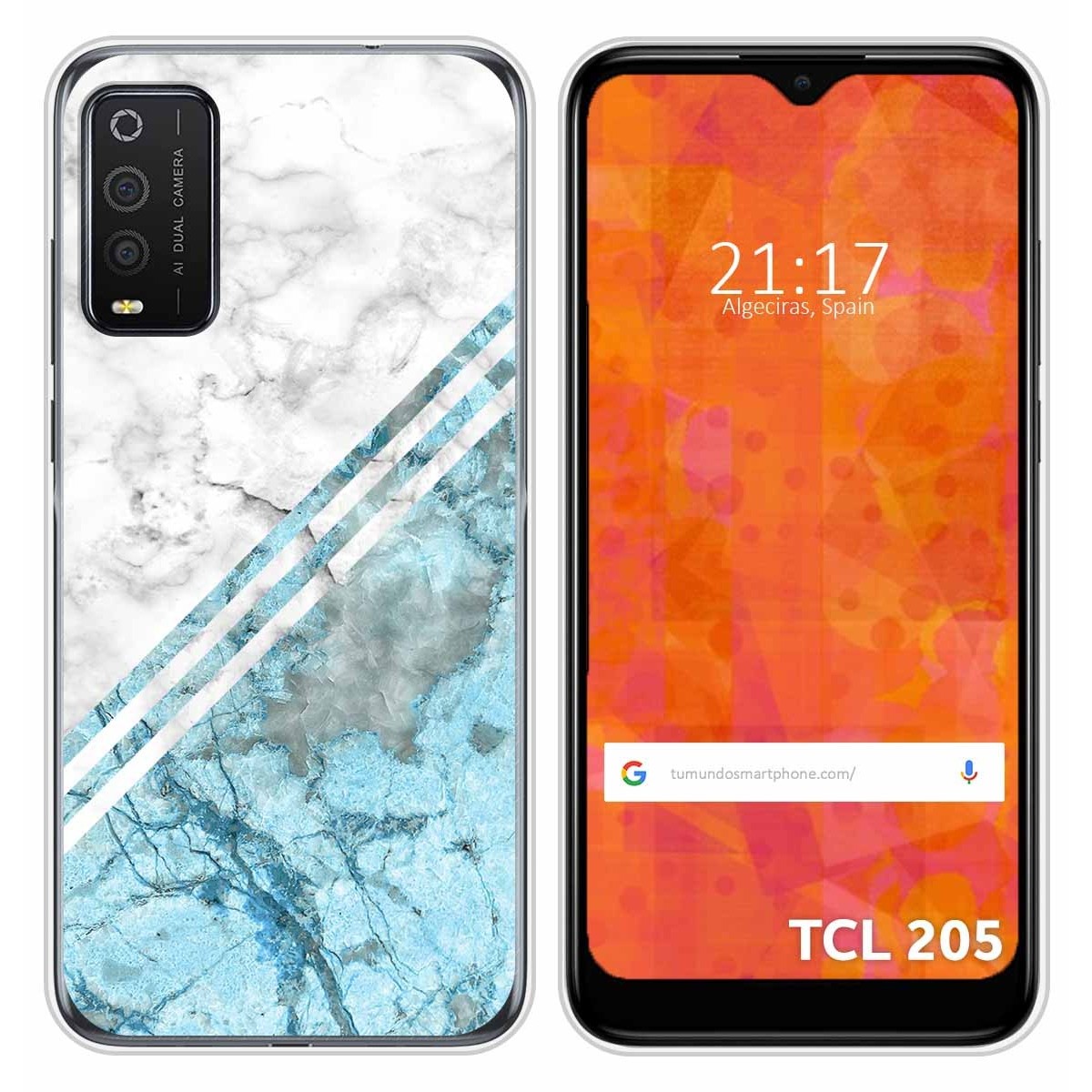 Funda Silicona para TCL 205 diseño Mármol 02 Dibujos