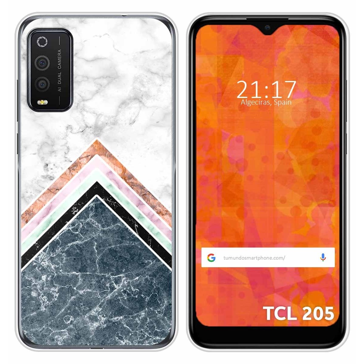 Funda Silicona para TCL 205 diseño Mármol 05 Dibujos