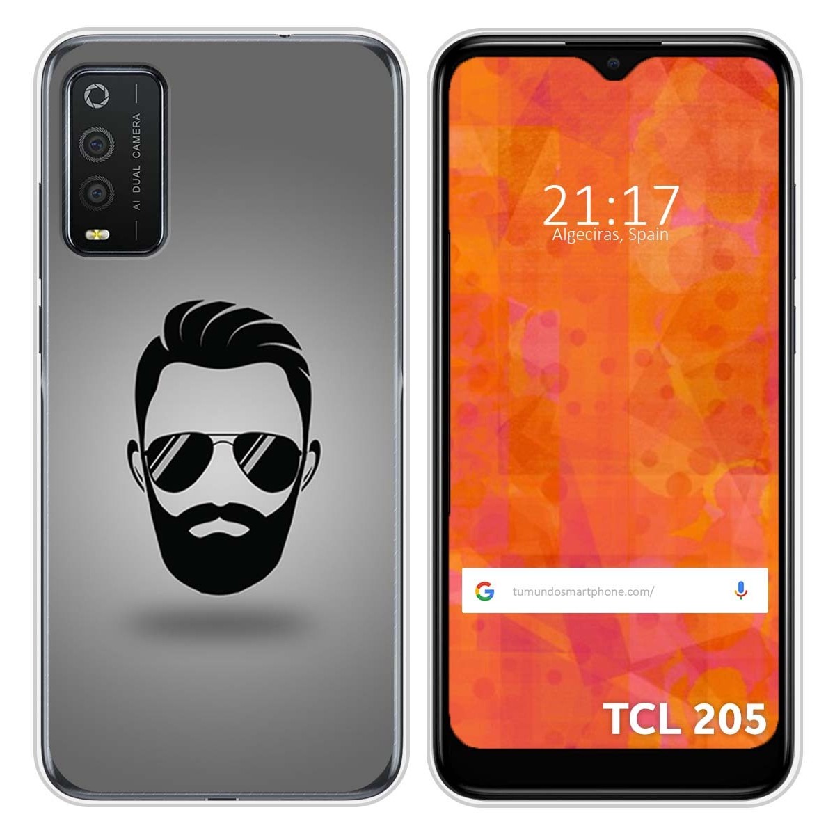 Funda Silicona para TCL 205 diseño Barba Dibujos