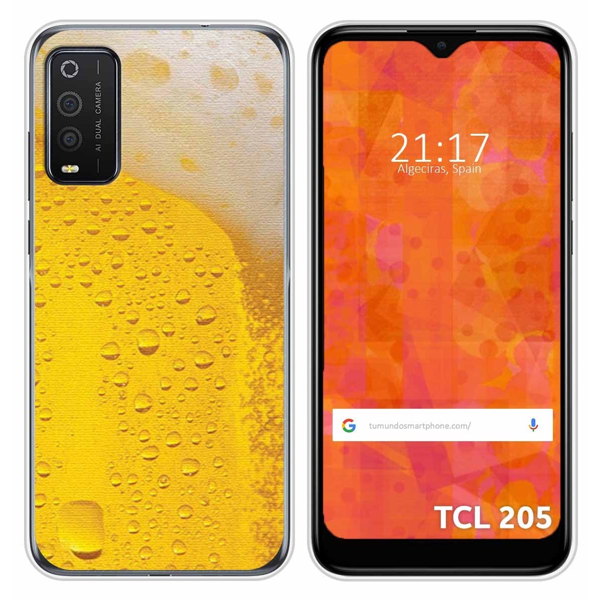 Funda Silicona para TCL 205 diseño Cerveza Dibujos