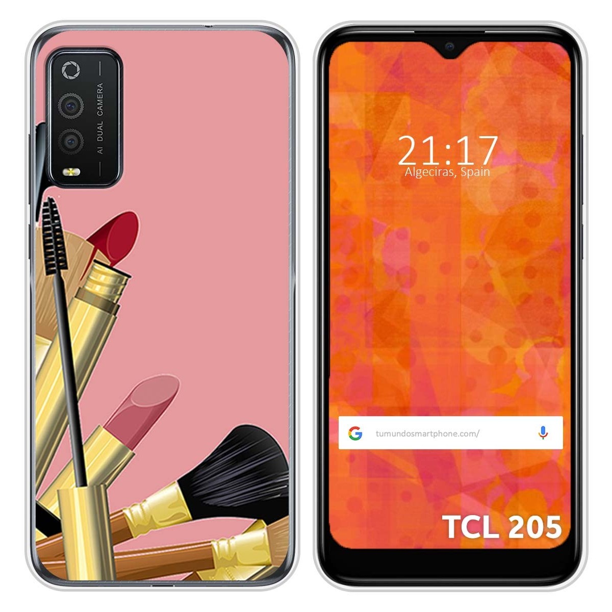 Funda Silicona para TCL 205 diseño Brochas Dibujos