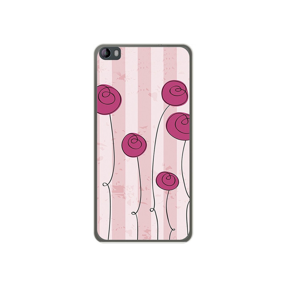 Funda Gel Tpu para Hisense L695 Diseño Flores Vintage Dibujos