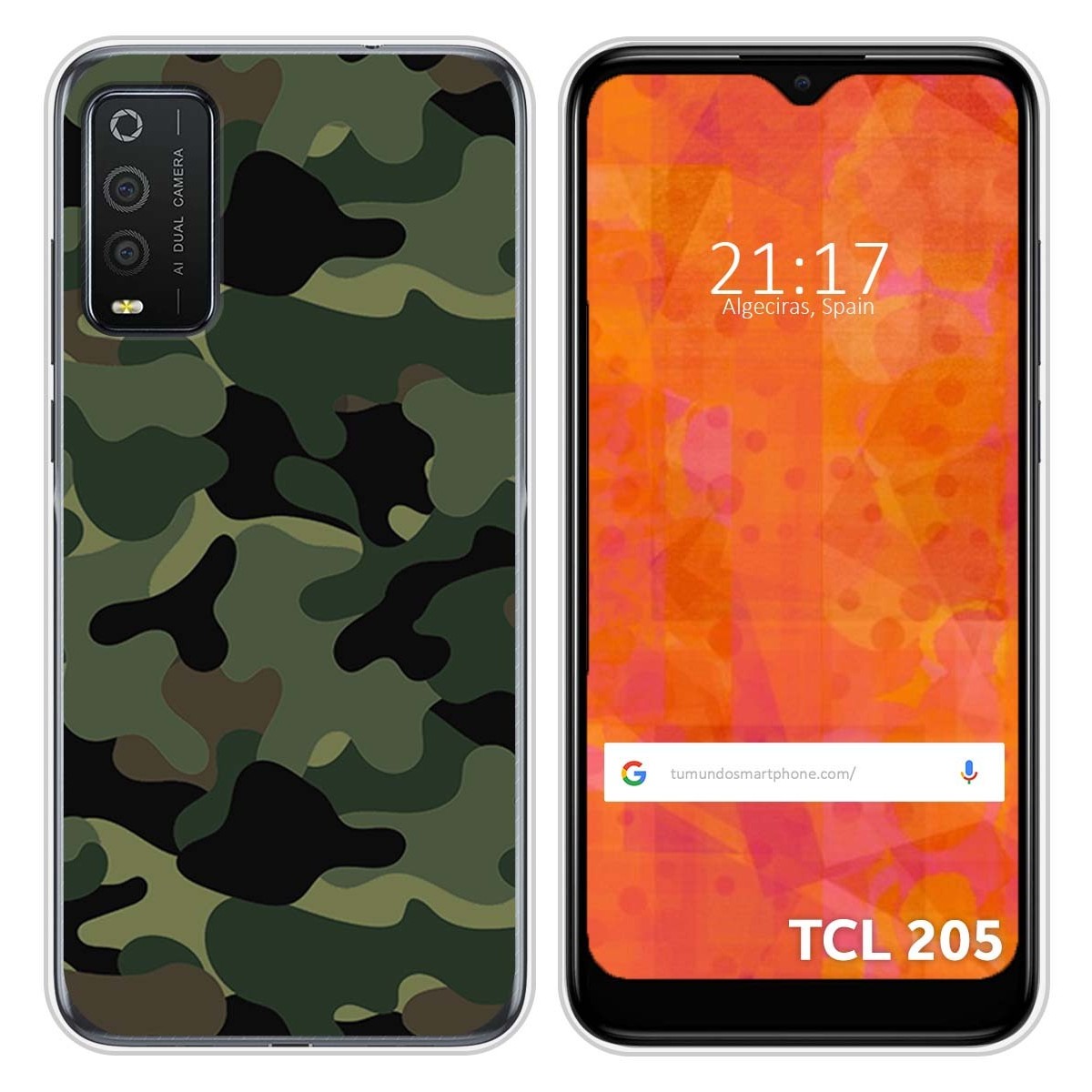 Funda Silicona para TCL 205 diseño Camuflaje Dibujos