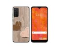Funda Silicona para TCL 205 diseño Corazones Madera Dibujos