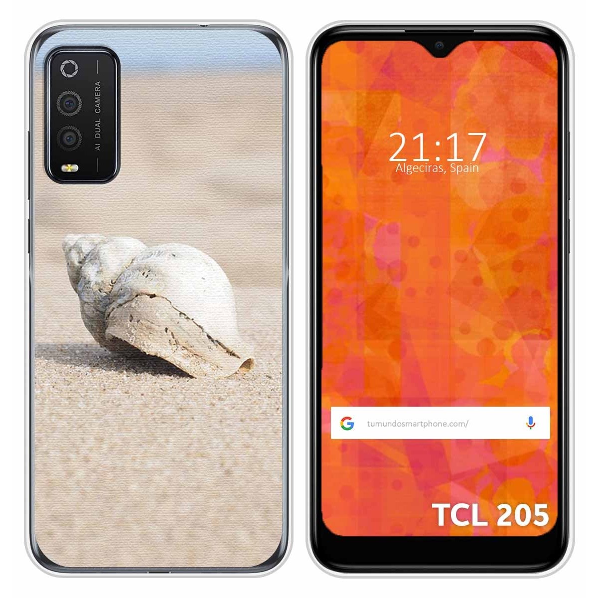 Funda Silicona para TCL 205 diseño Concha Dibujos
