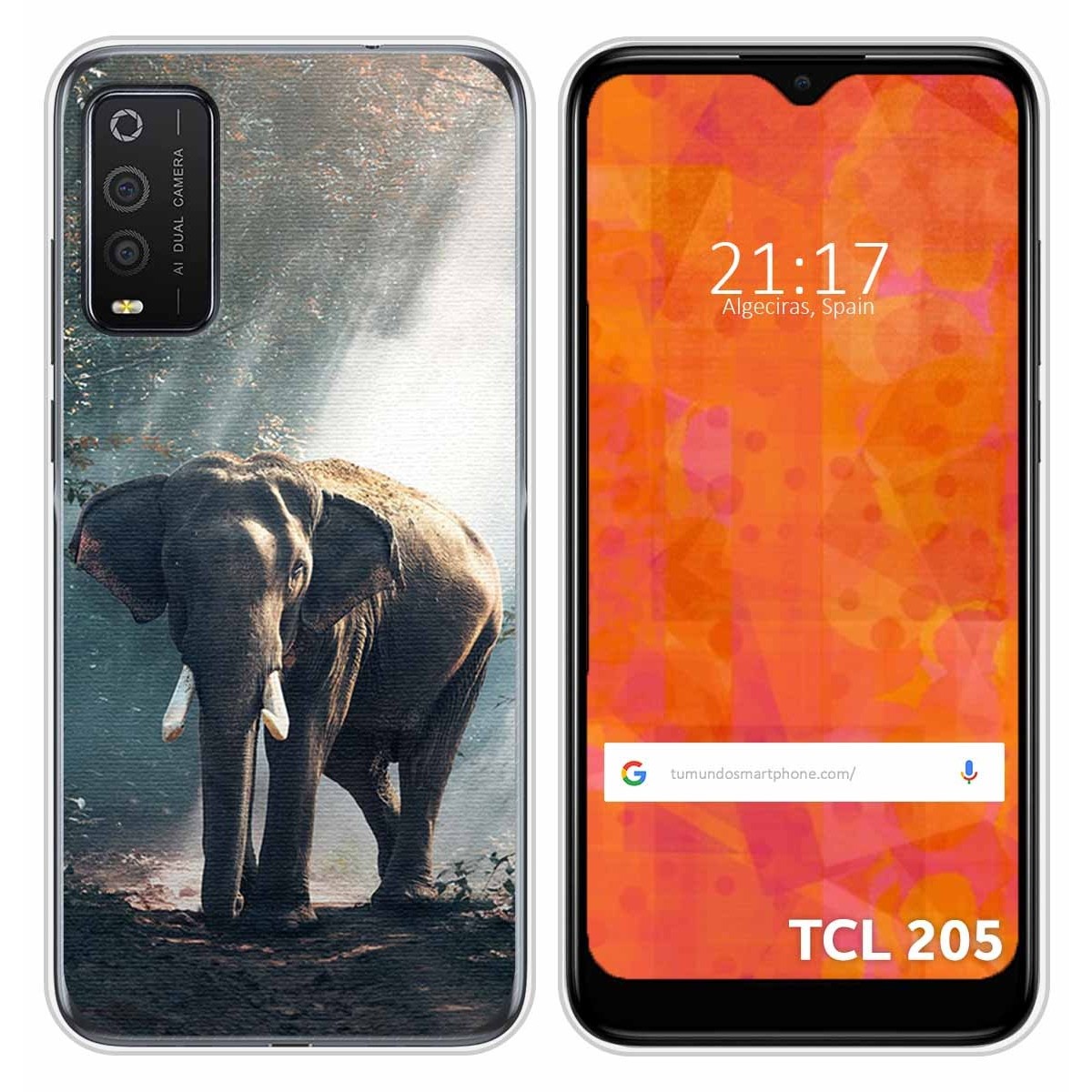 Funda Silicona para TCL 205 diseño Elefante Dibujos