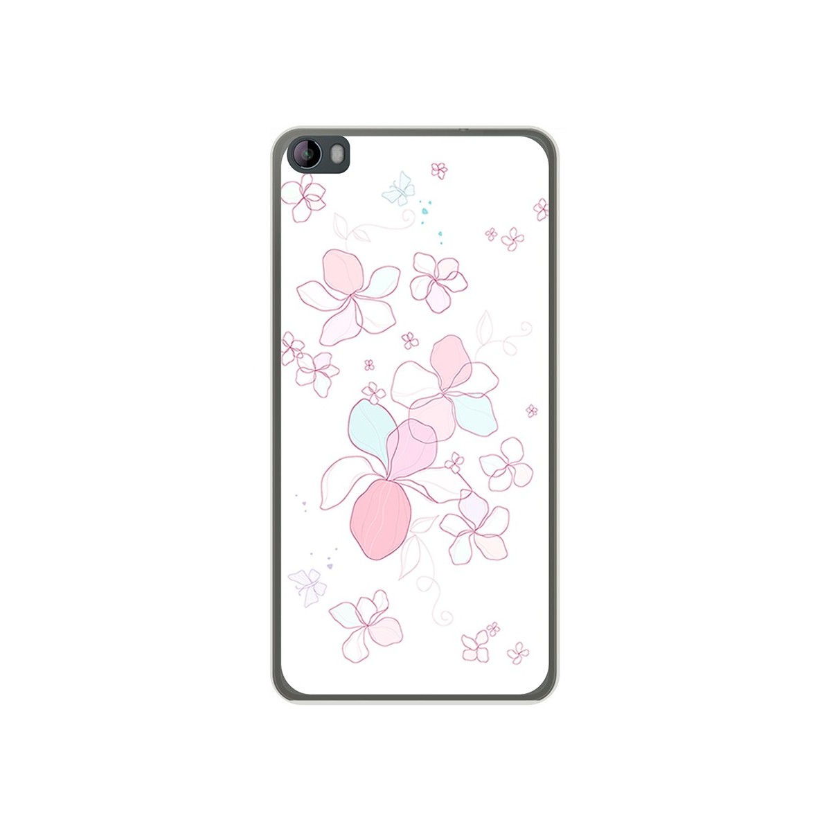 Funda Gel Tpu para Hisense L695 Diseño Flores Minimal Dibujos