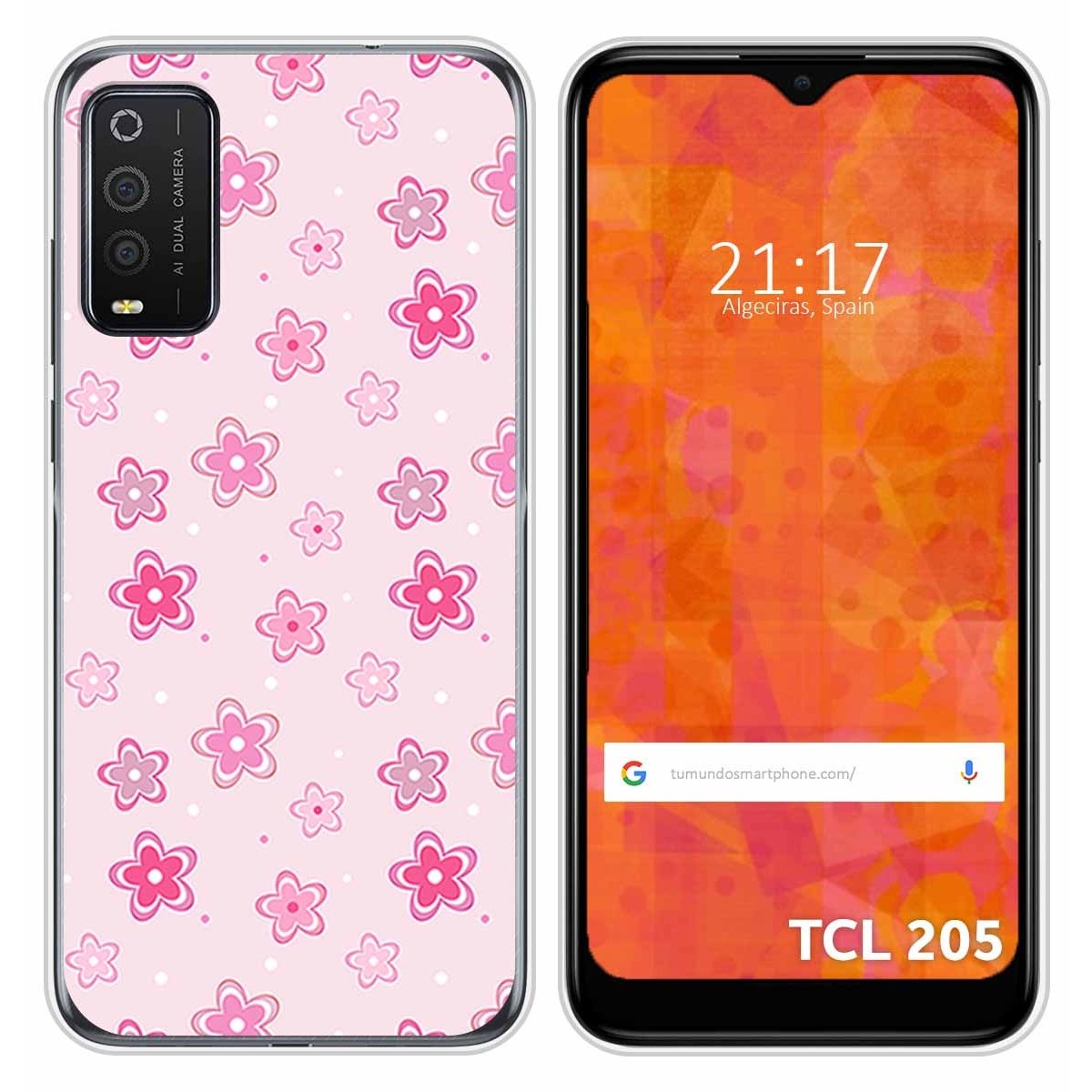 Funda Silicona para TCL 205 diseño Flores Dibujos