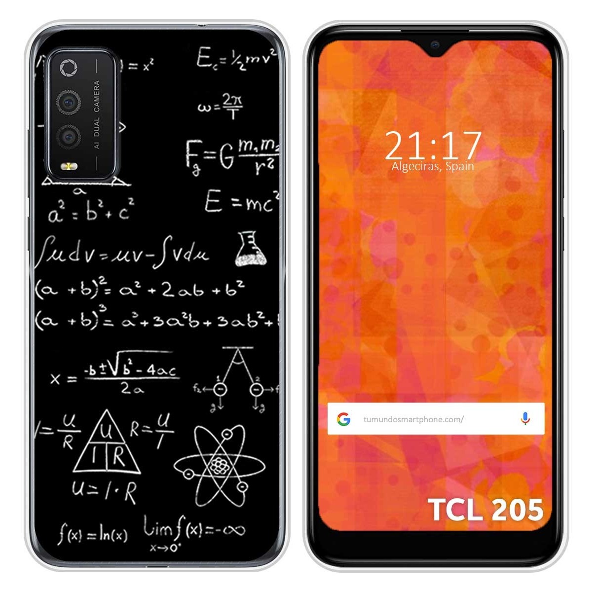 Funda Silicona para TCL 205 diseño Formulas Dibujos