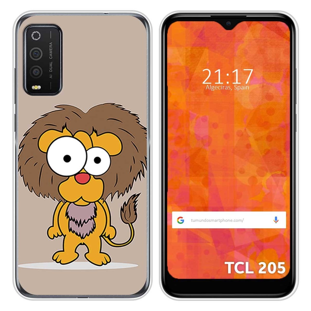 Funda Silicona para TCL 205 diseño Leon Dibujos