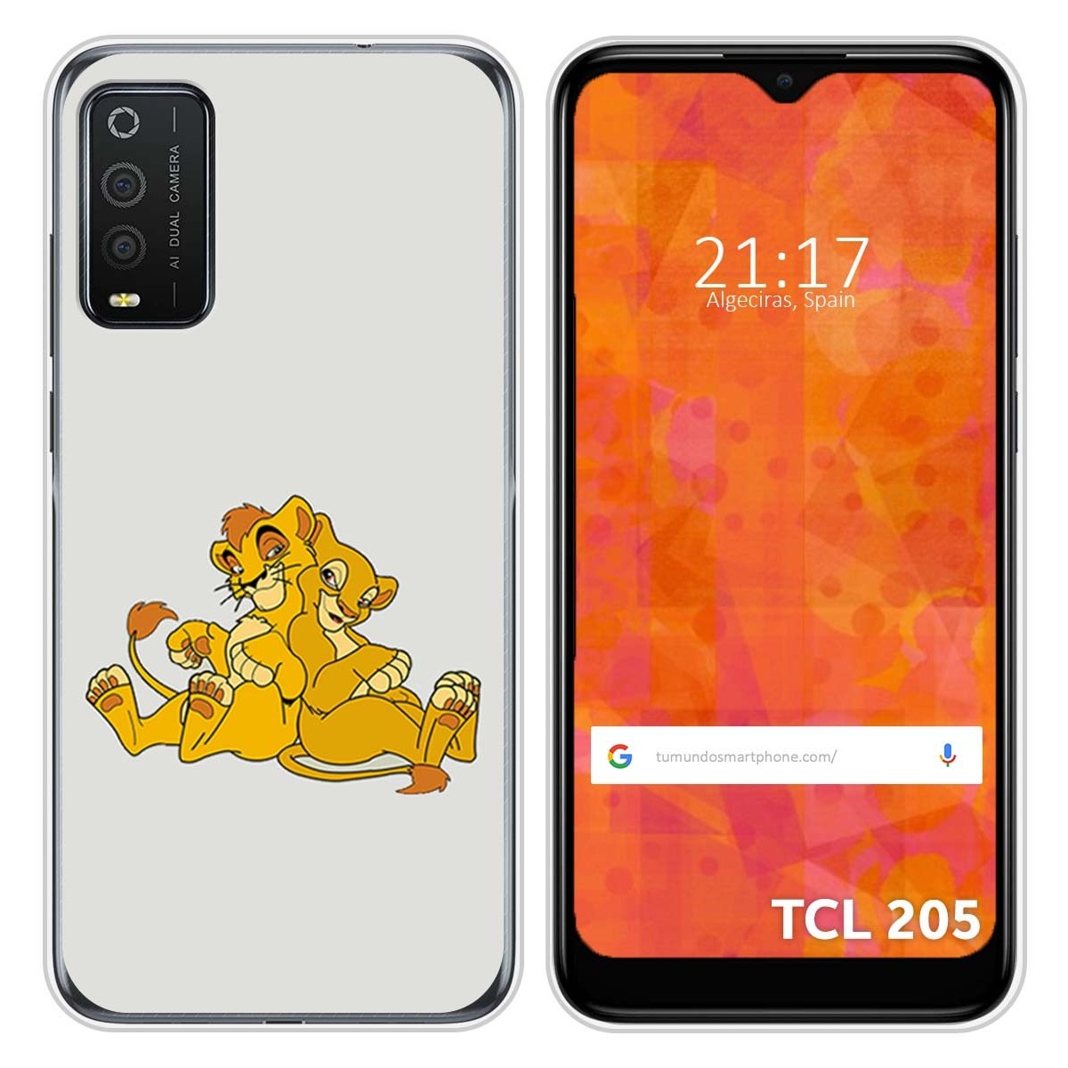 Funda Silicona para TCL 205 diseño Leones Dibujos