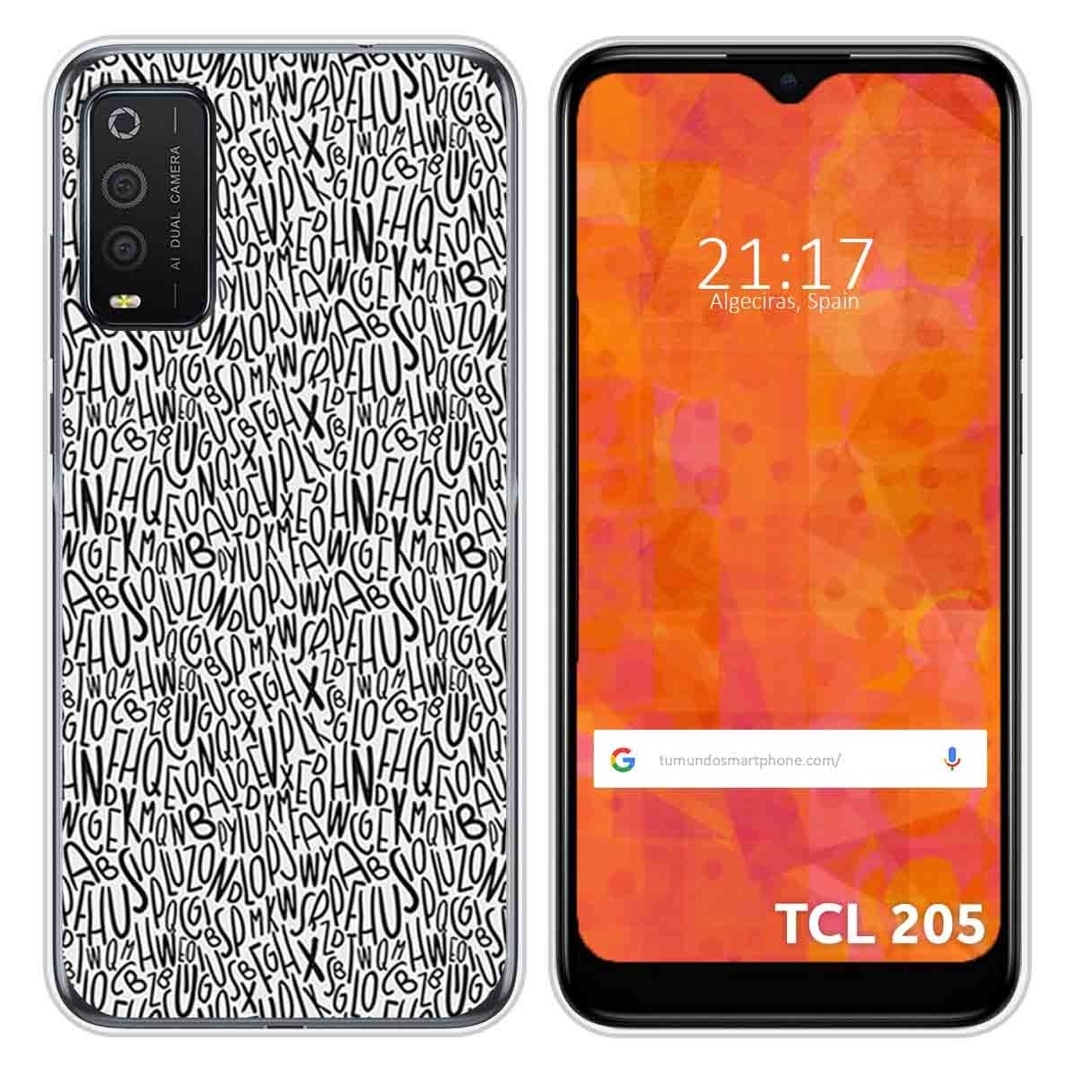 Funda Silicona para TCL 205 diseño Letras Dibujos