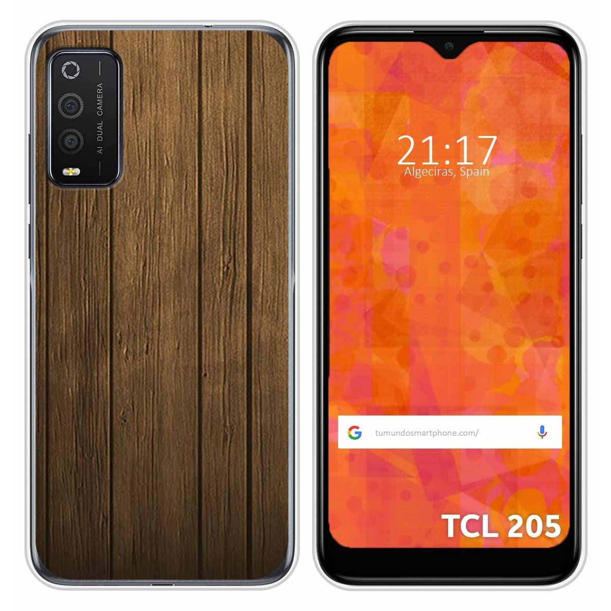 Funda Silicona para TCL 205 diseño Madera Dibujos