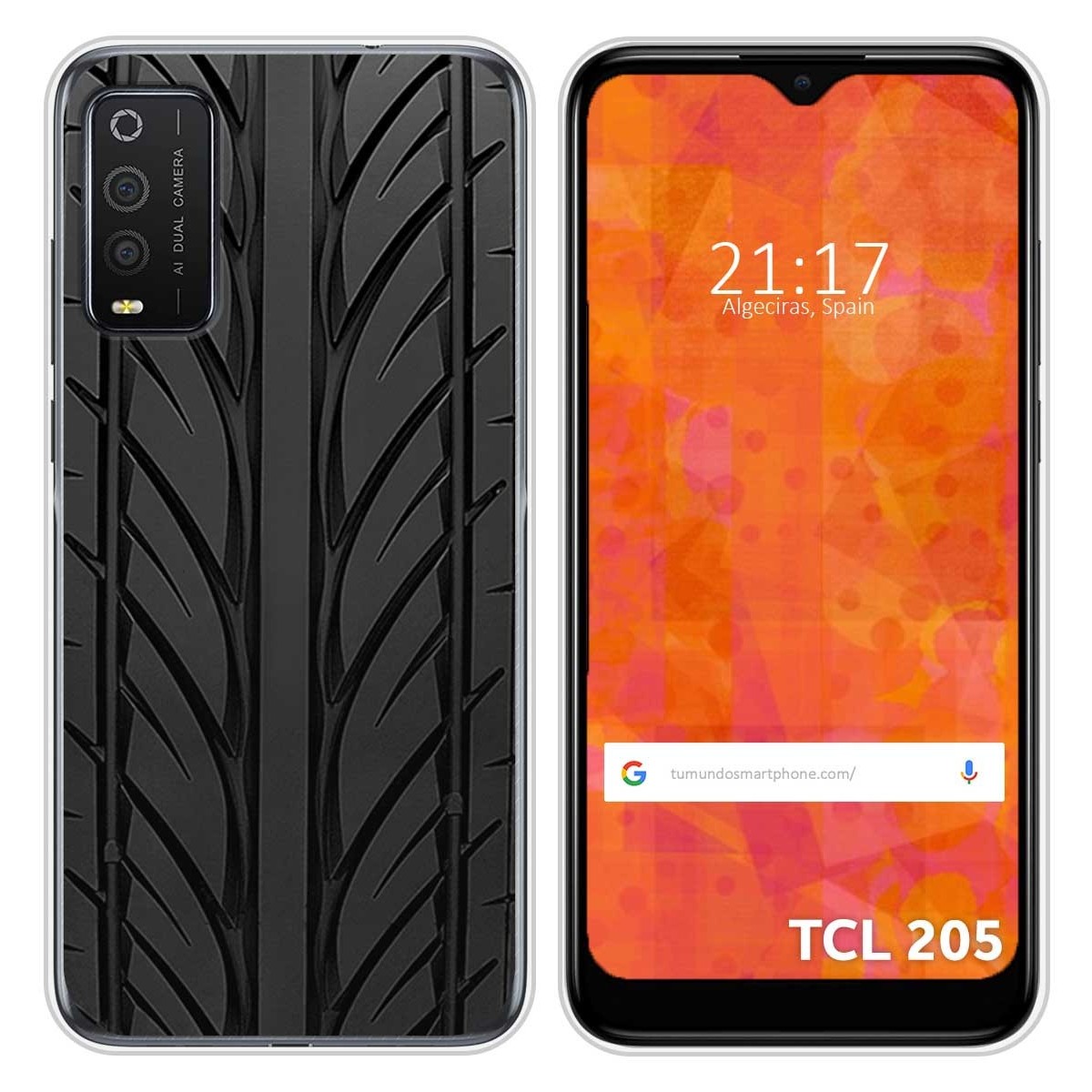 Funda Silicona para TCL 205 diseño Neumatico Dibujos