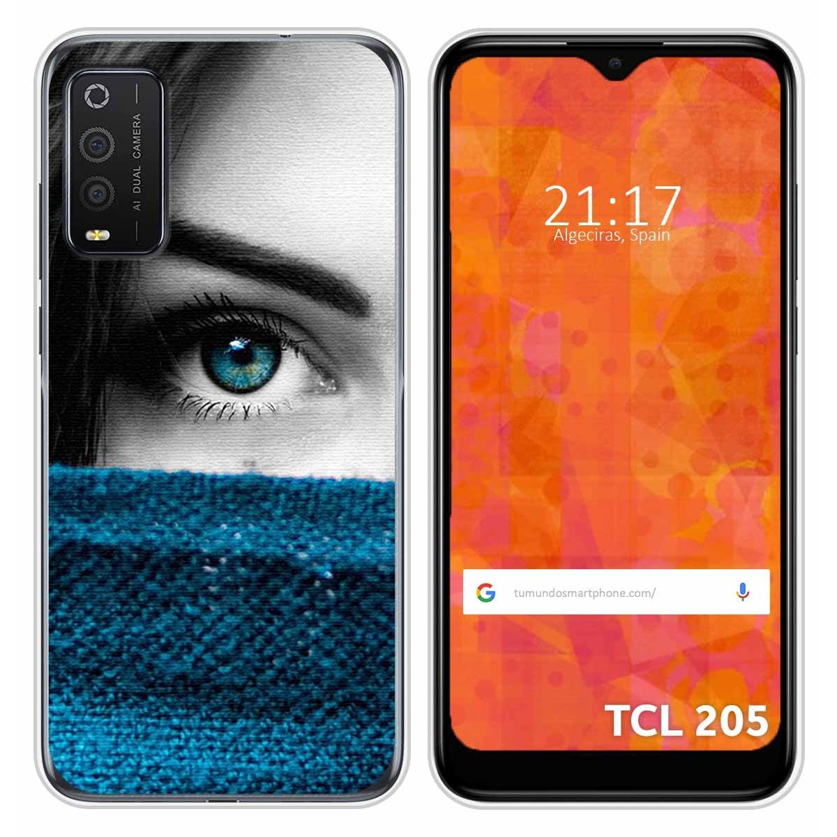Funda Silicona para TCL 205 diseño Ojo Dibujos