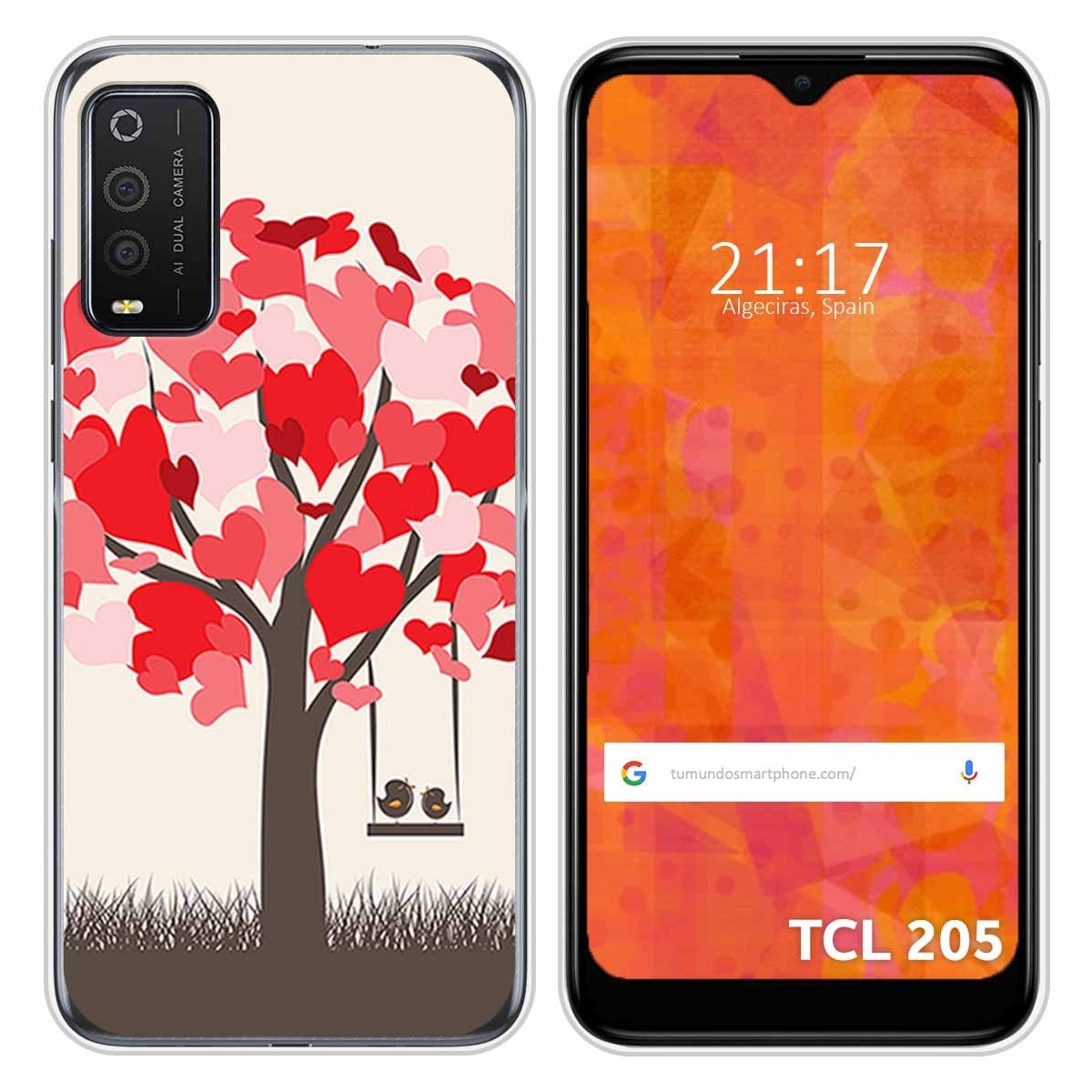 Funda Silicona para TCL 205 diseño Pajaritos Dibujos