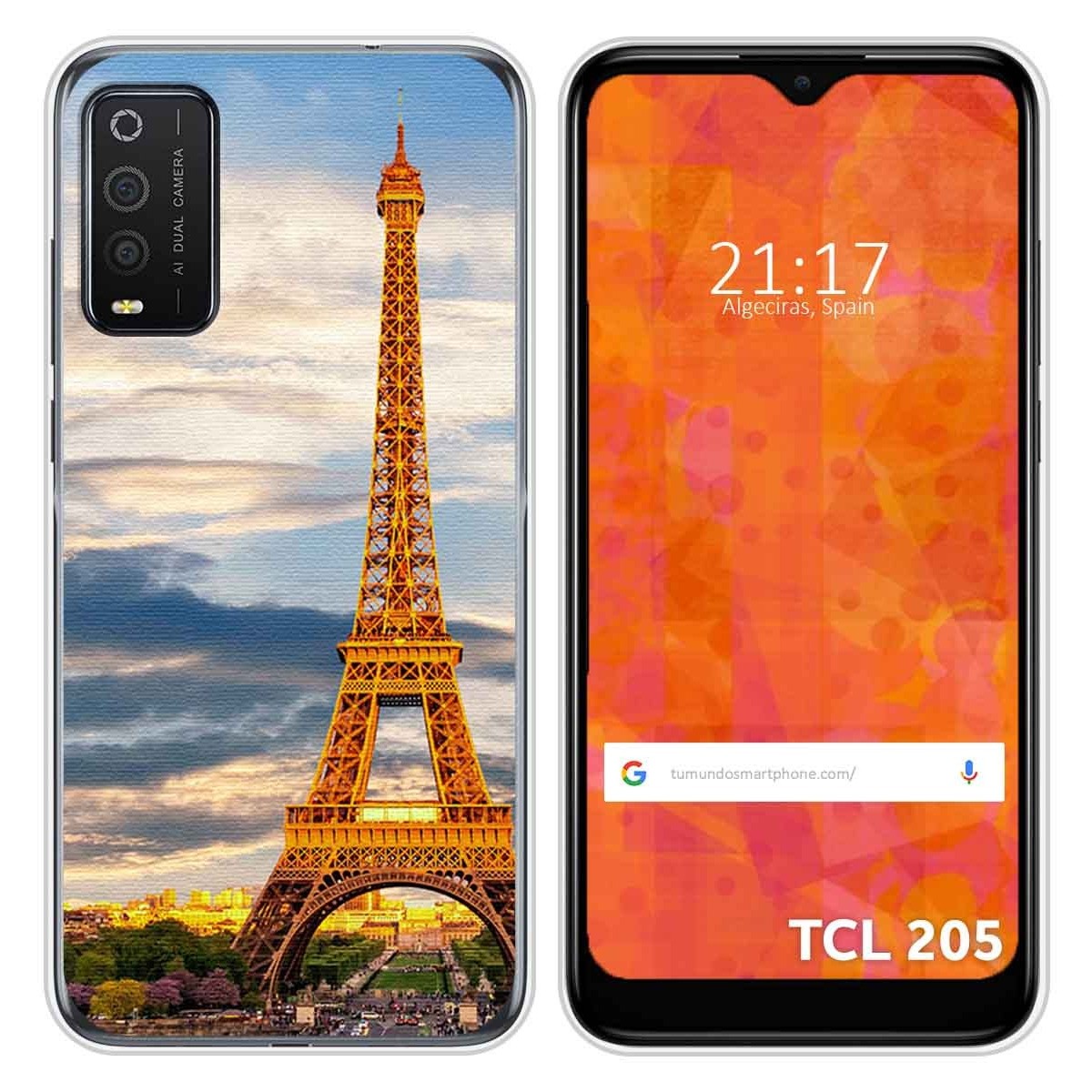 Funda Silicona para TCL 205 diseño Paris Dibujos