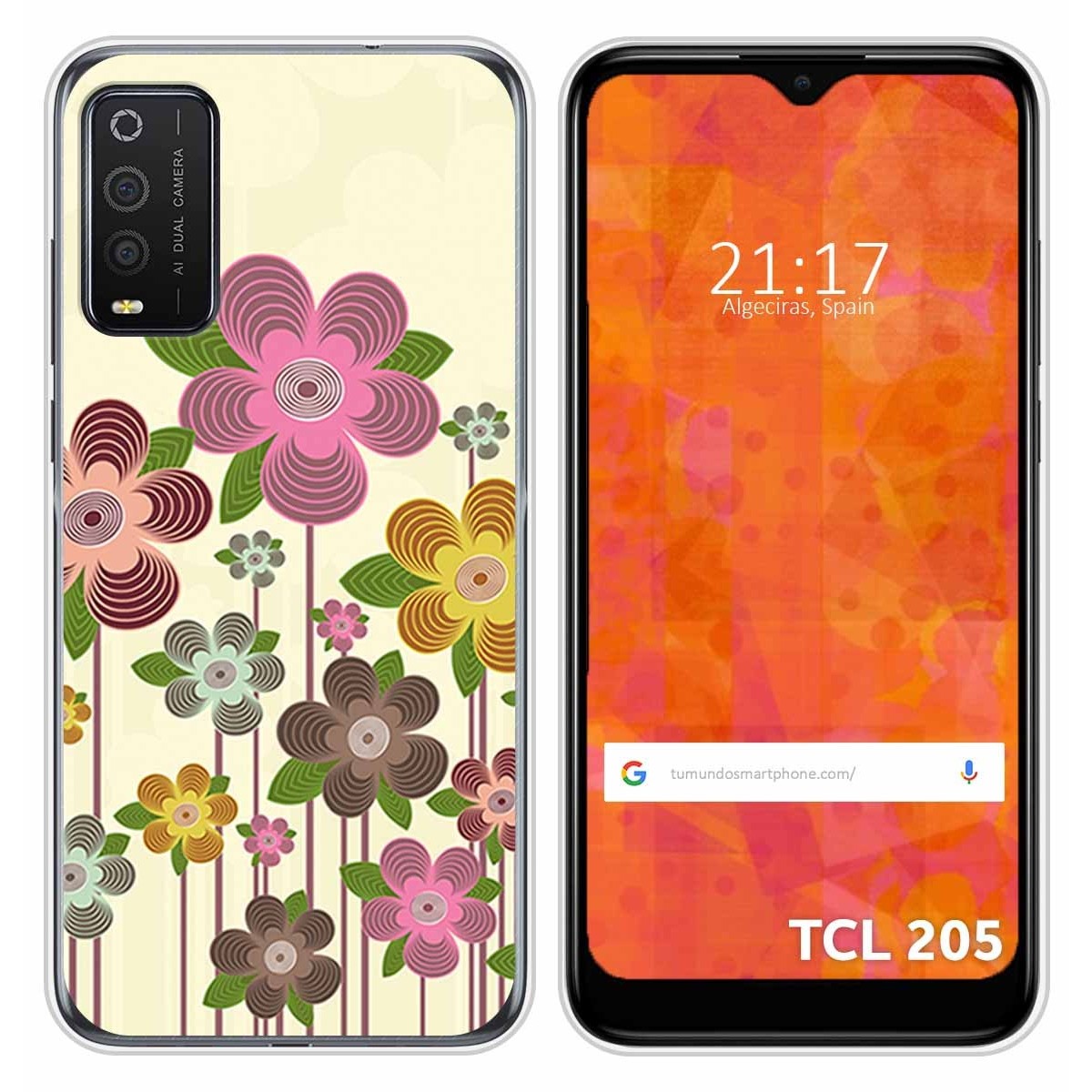 Funda Silicona para TCL 205 diseño Primavera En Flor Dibujos