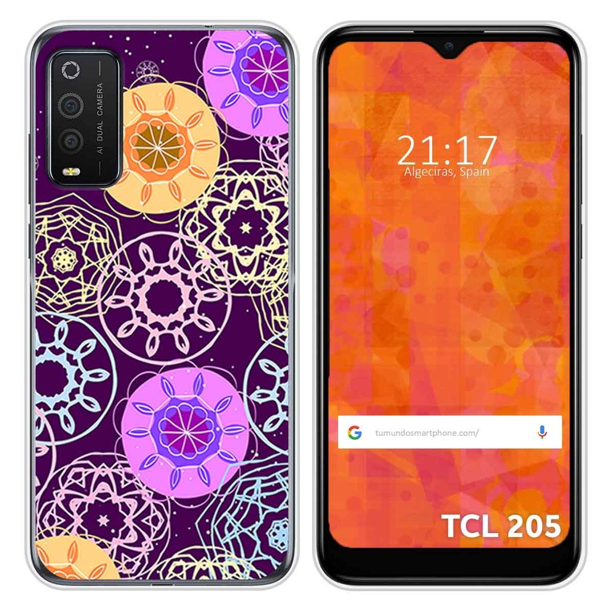 Funda Silicona para TCL 205 diseño Radial Dibujos