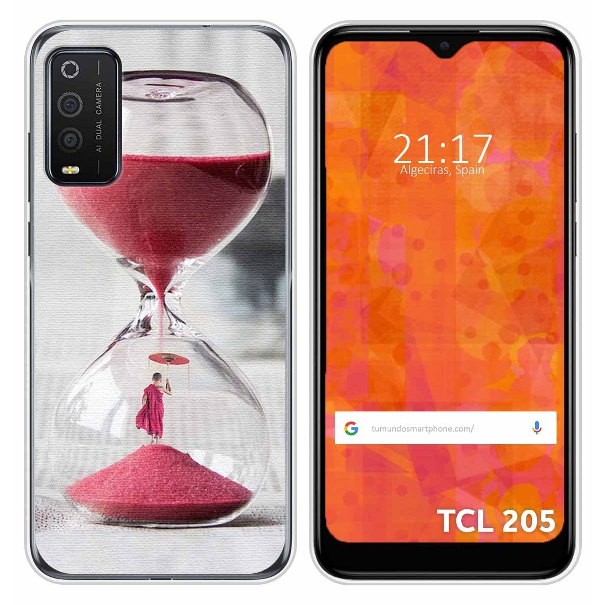 Funda Silicona para TCL 205 diseño Reloj Dibujos