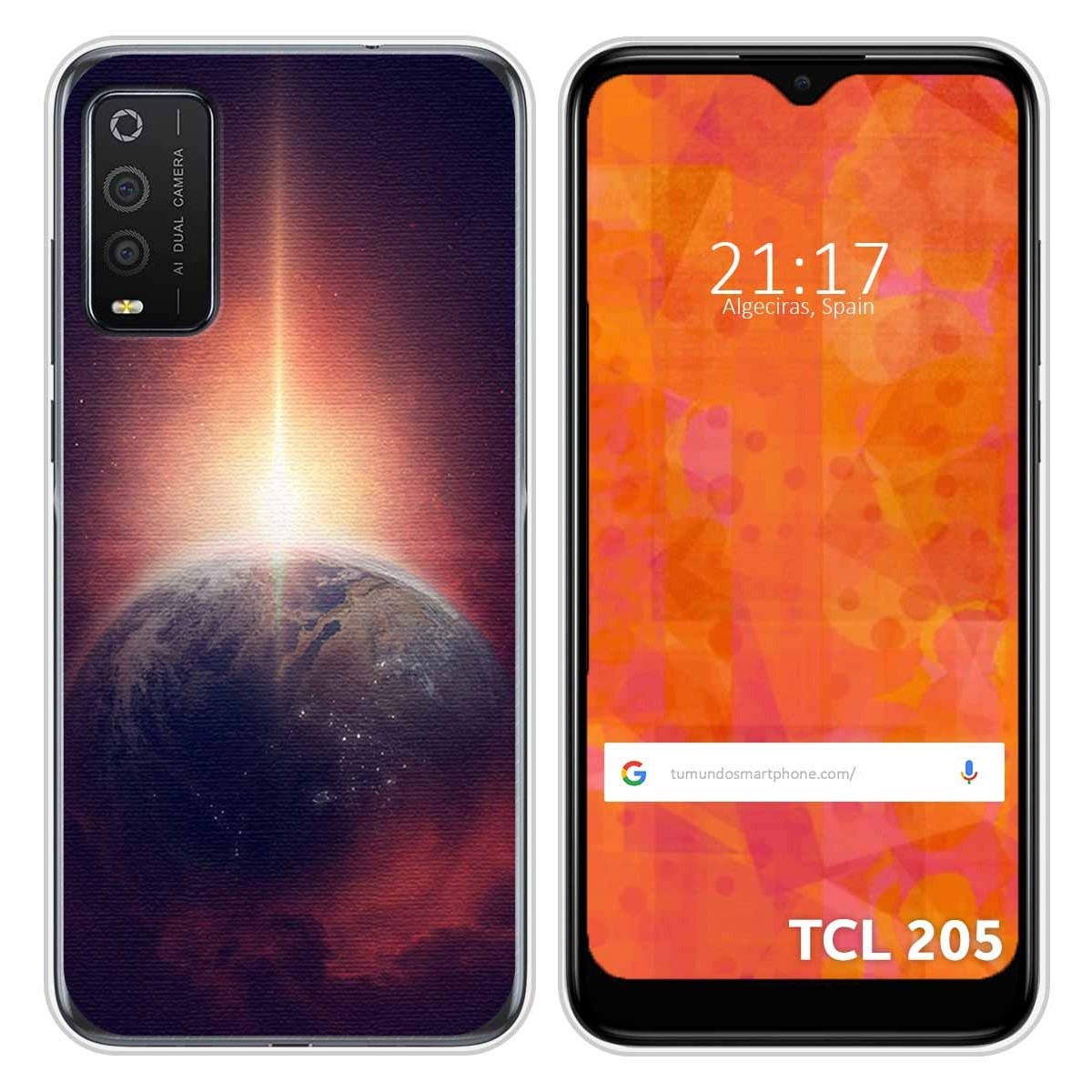 Funda Silicona para TCL 205 diseño Tierra Dibujos
