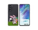 Funda Silicona Transparente para Samsung Galaxy S21 FE 5G diseño Conejo Dibujos