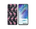 Funda Silicona Transparente para Samsung Galaxy S21 FE 5G diseño Flamenco Dibujos