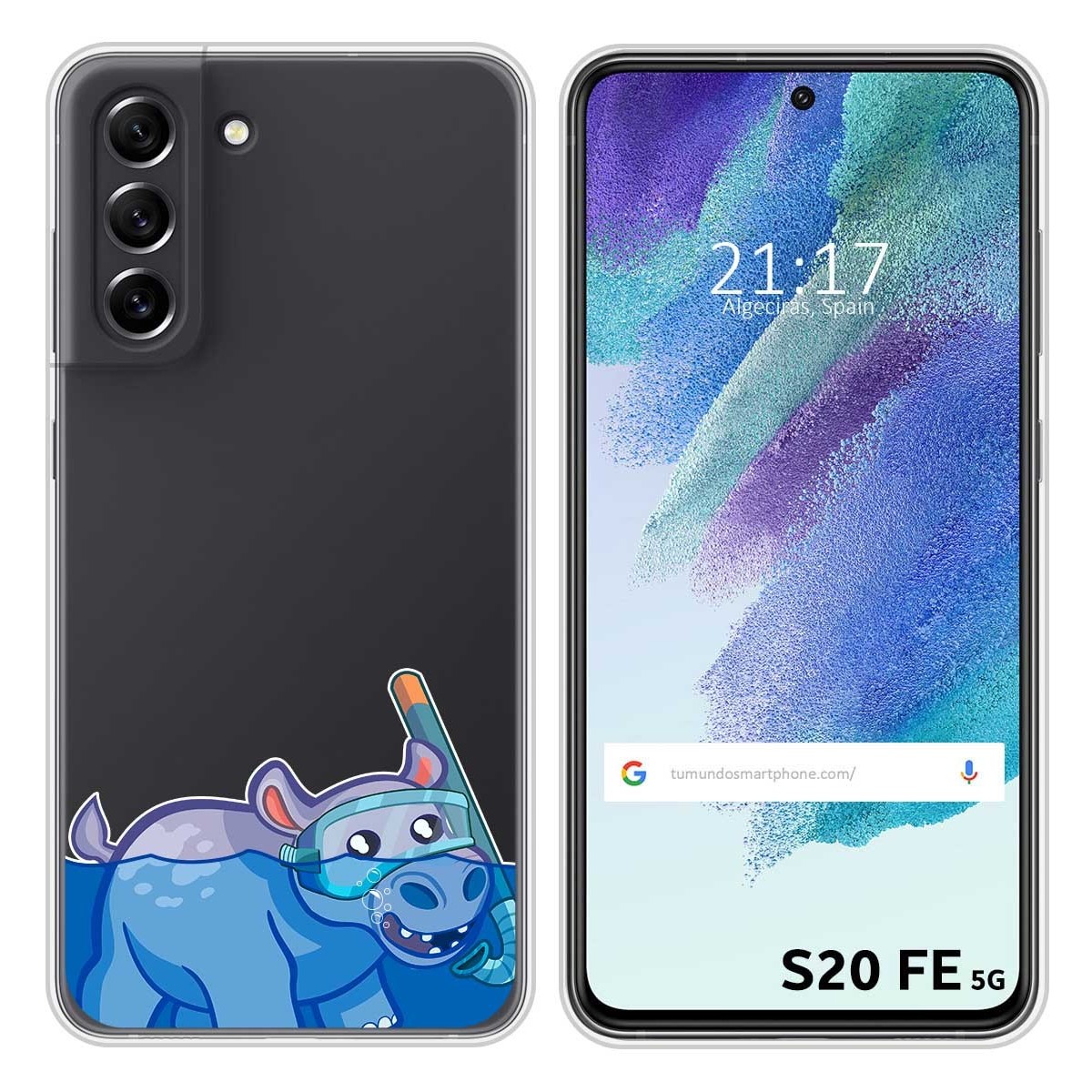 Funda Silicona Transparente para Samsung Galaxy S21 FE 5G diseño Hipo Dibujos