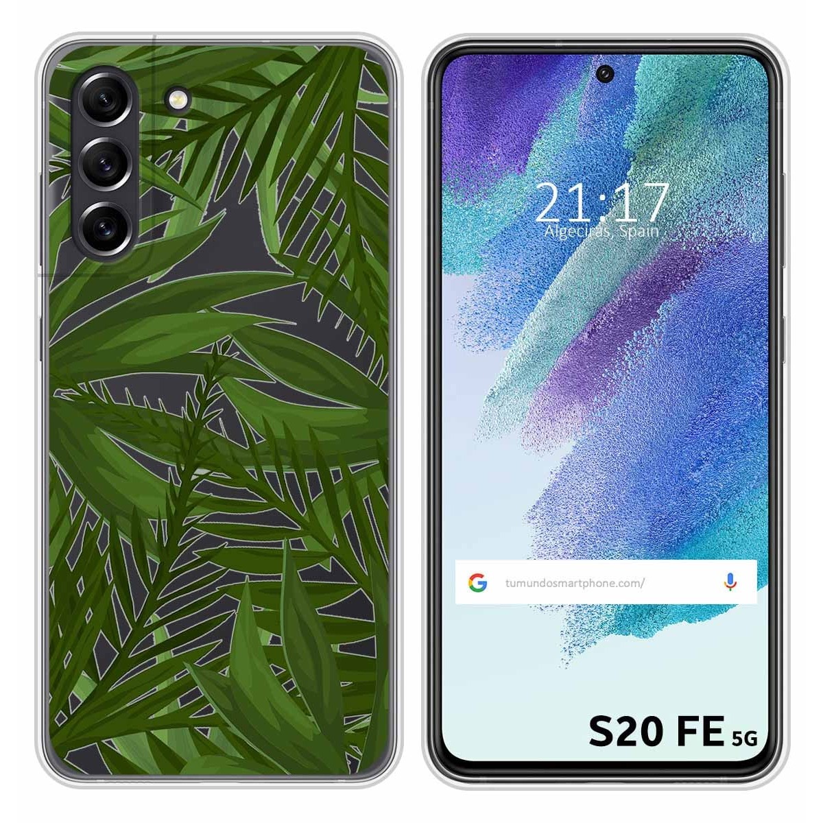 Funda Silicona Transparente para Samsung Galaxy S21 FE 5G diseño Jungla Dibujos