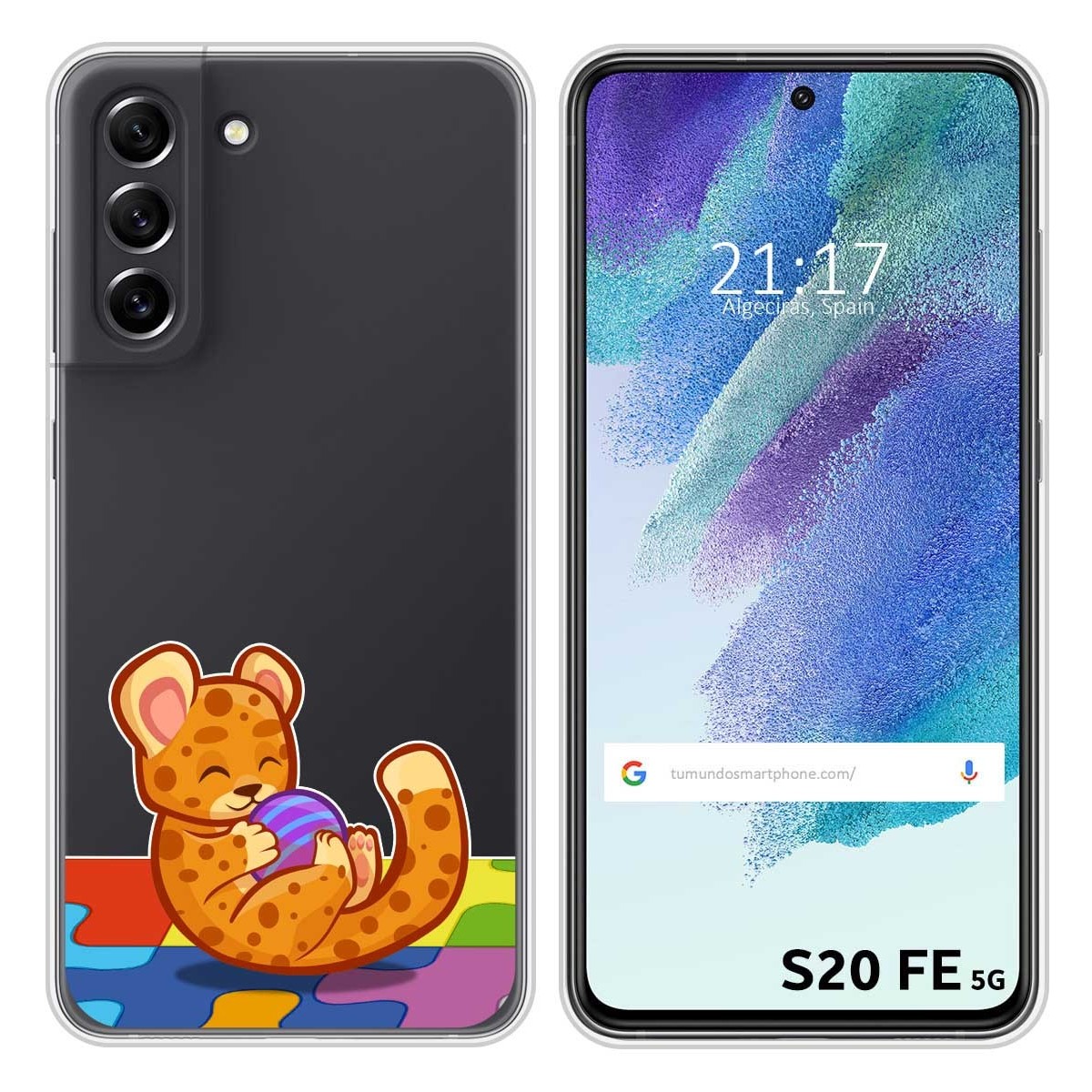 Funda Silicona Transparente para Samsung Galaxy S21 FE 5G diseño Leopardo Dibujos