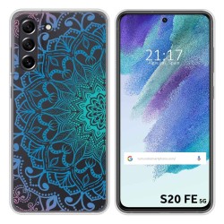 Funda Silicona Transparente para Samsung Galaxy S21 FE 5G diseño Mandala Dibujos