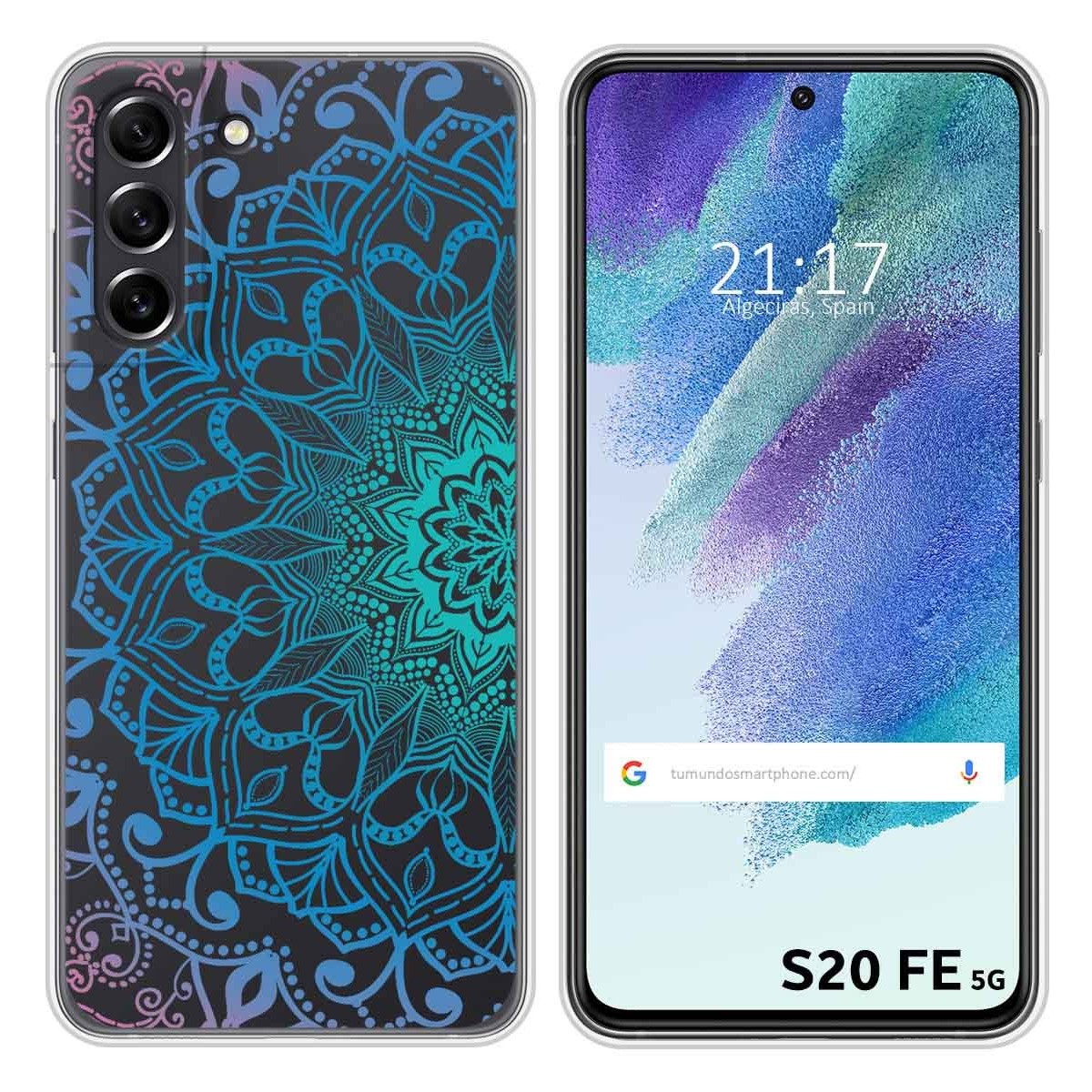 Funda Silicona Transparente para Samsung Galaxy S21 FE 5G diseño Mandala Dibujos